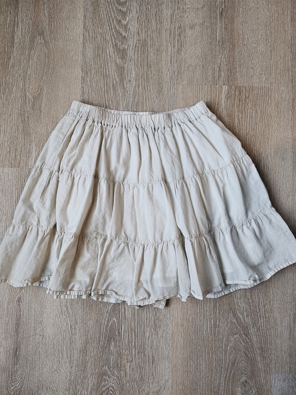 Mossimo Supply Co. Cream Tiered Circle Skirt